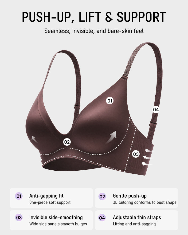 Deep-V Wireless Push-Up Bra