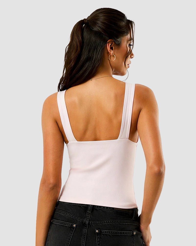 Deep U Neck Crop Tank Top