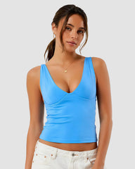 Deep U Neck Crop Tank Top