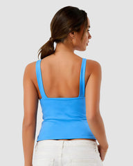 Deep U Neck Crop Tank Top