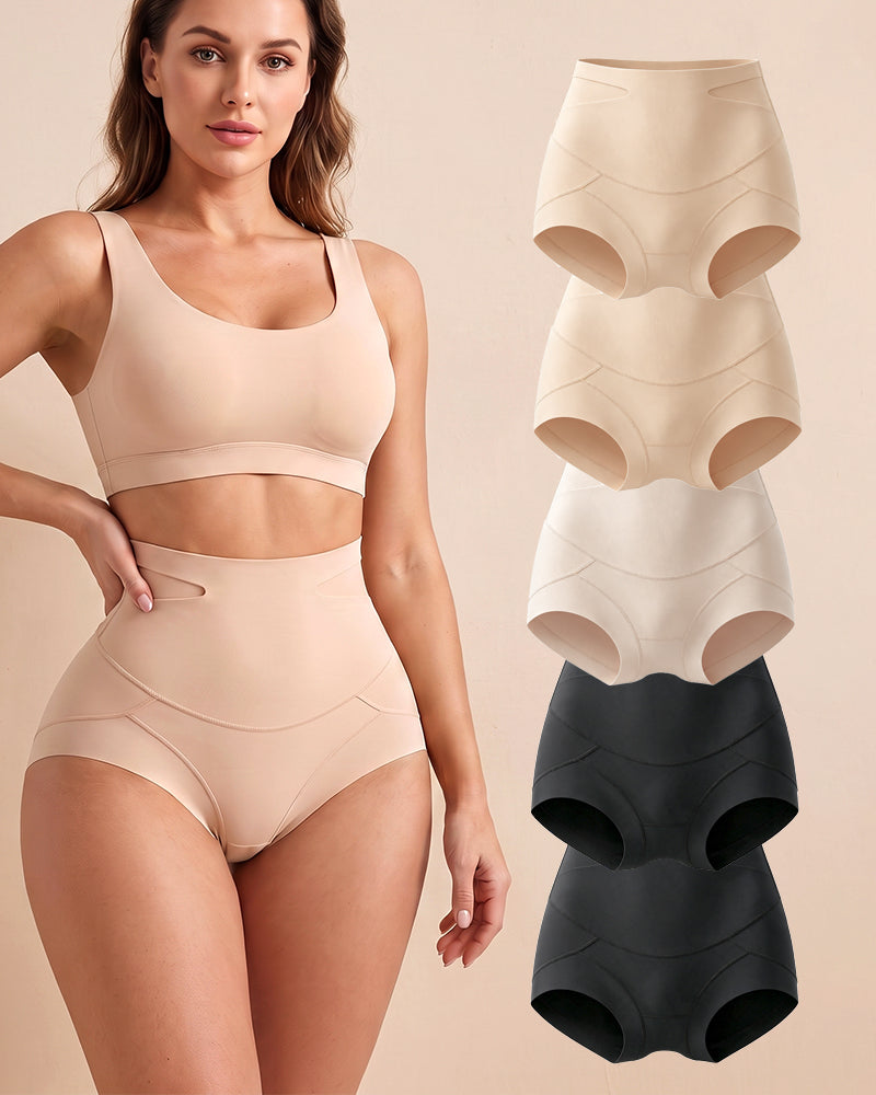 Double Sculpt High Waist Tummy Control Briefs（5-Pack）