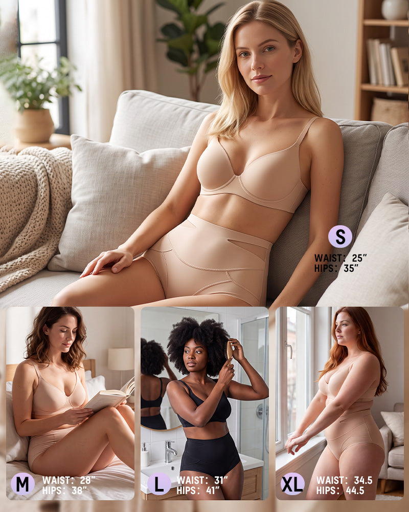 Double Sculpt High Waist Tummy Control Briefs（5-Pack）