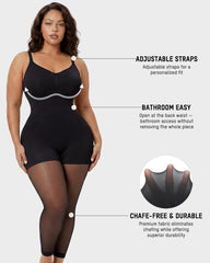Easyslide™ Deep V Shapewear Bodysuit with Stockings