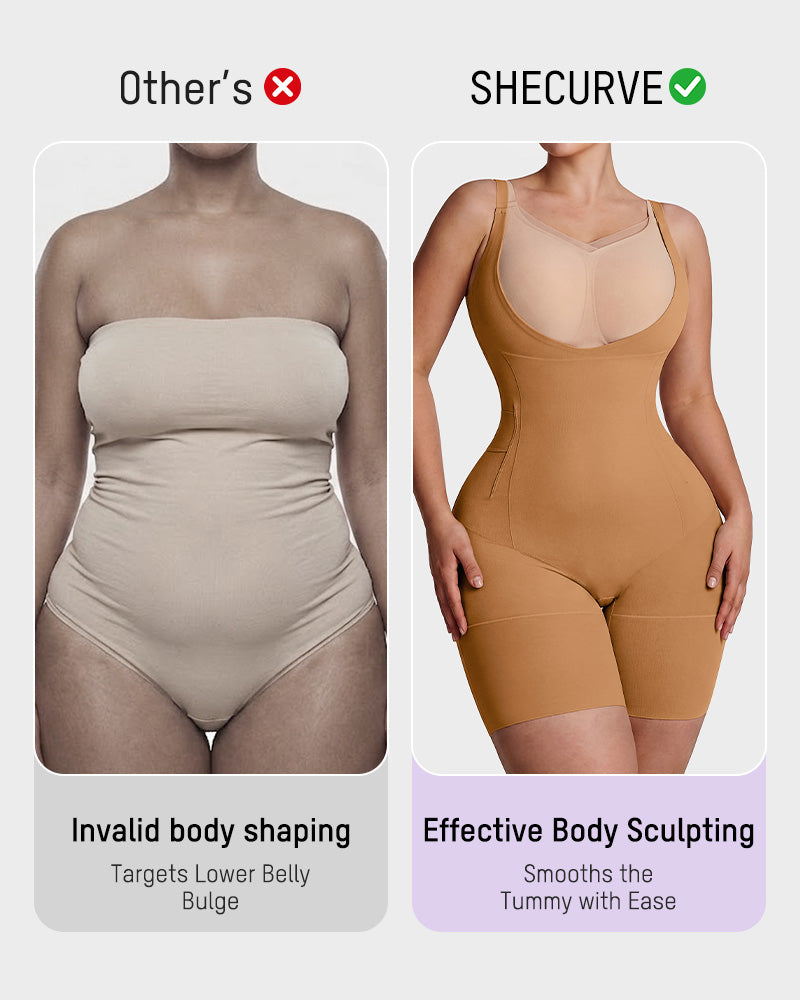 Easyslide™ U-Neck No-Cup Mid-Thigh Shapewear