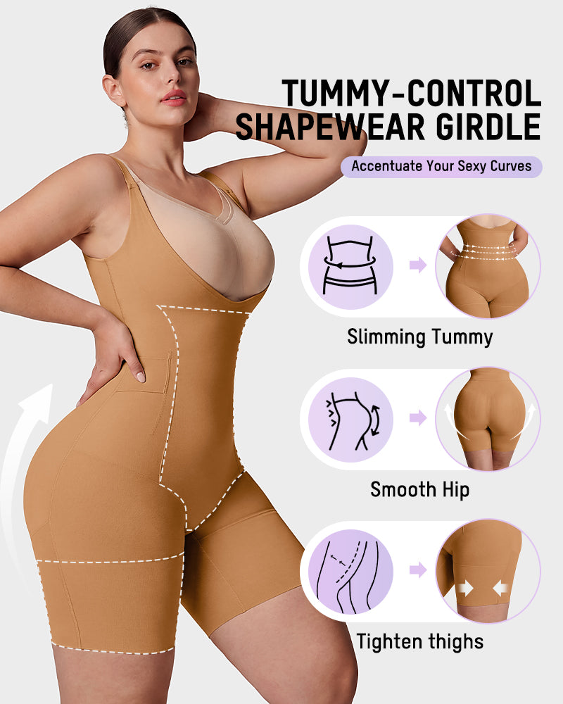 Easyslide™ U-Neck No-Cup Mid-Thigh Shapewear