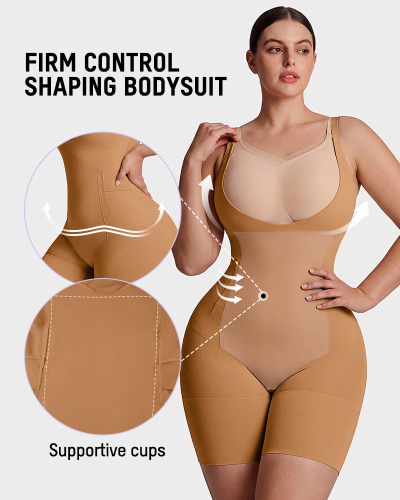 Easyslide™ U-Neck No-Cup Mid-Thigh Shapewear