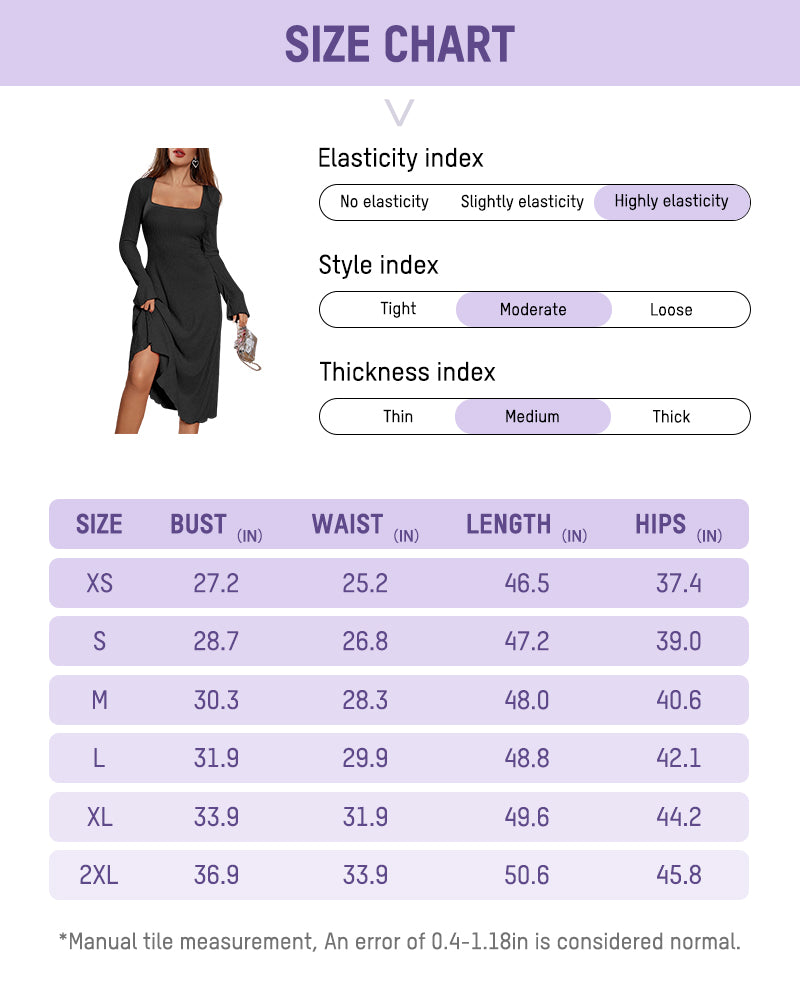 Elegant Lace-Up Square Neck A-Line Dress