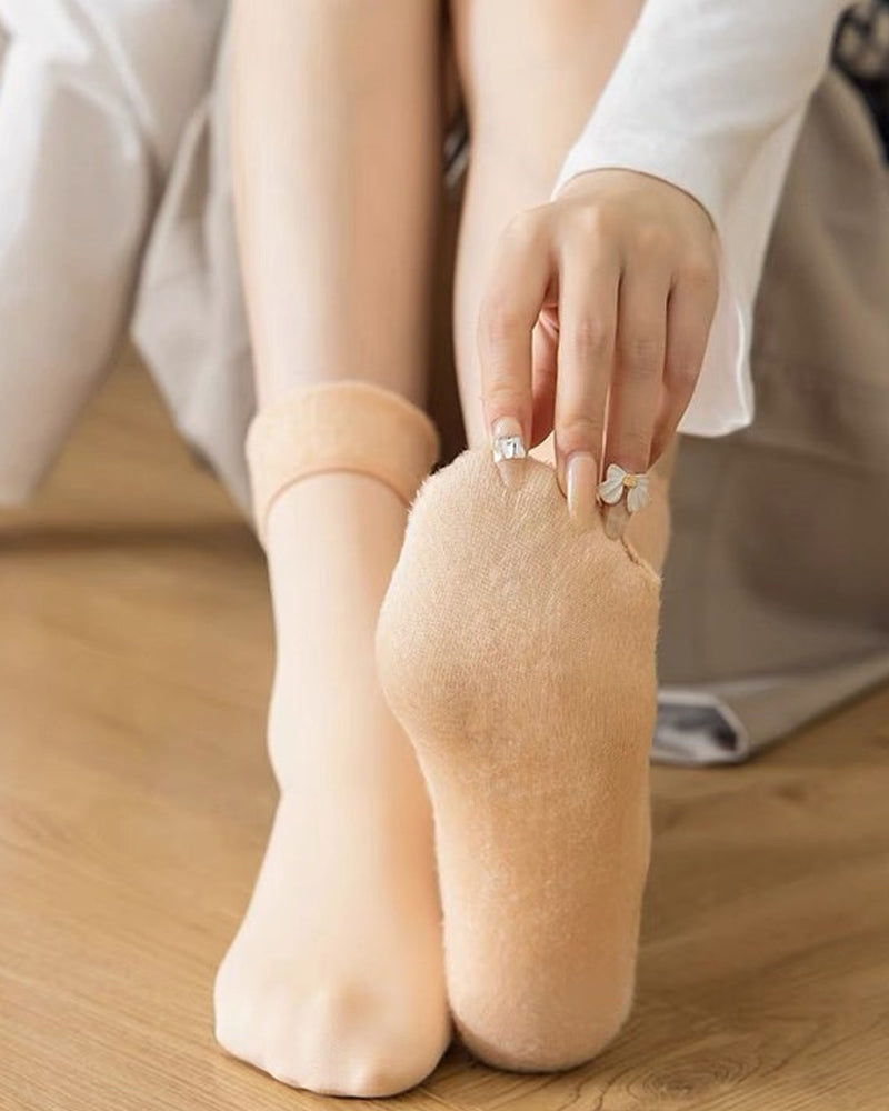 Fleece-Lined Thickened Winter Snow Socks (6 Pairs)