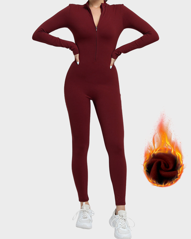 Fleece Slim Fit Winter Training Jumpsuit