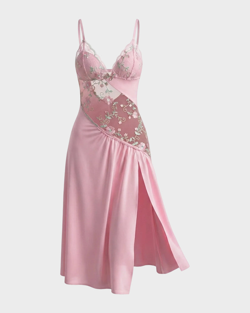 Floral Mesh Babydoll Sheer Sexy Sleepwear