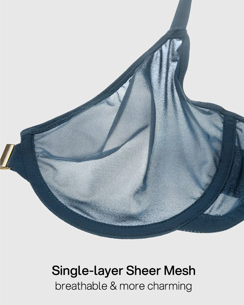 Front Closure Mesh Support Bra