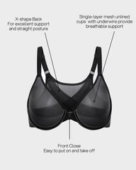 Front Closure Mesh Support Bra Multipack