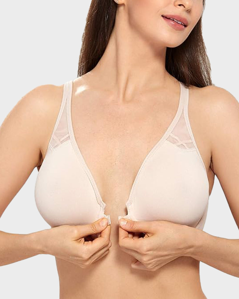 Front Closure Supportive Underwire Plunge Bra