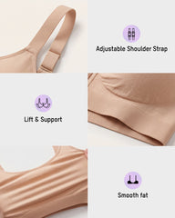 Front Zip No-Wire Support Bra