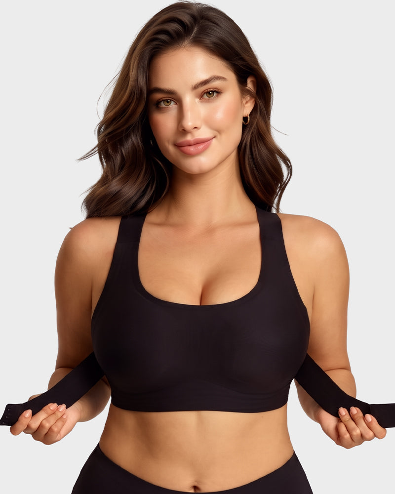 Front Closure Cross-Back Wireless Posture Bra