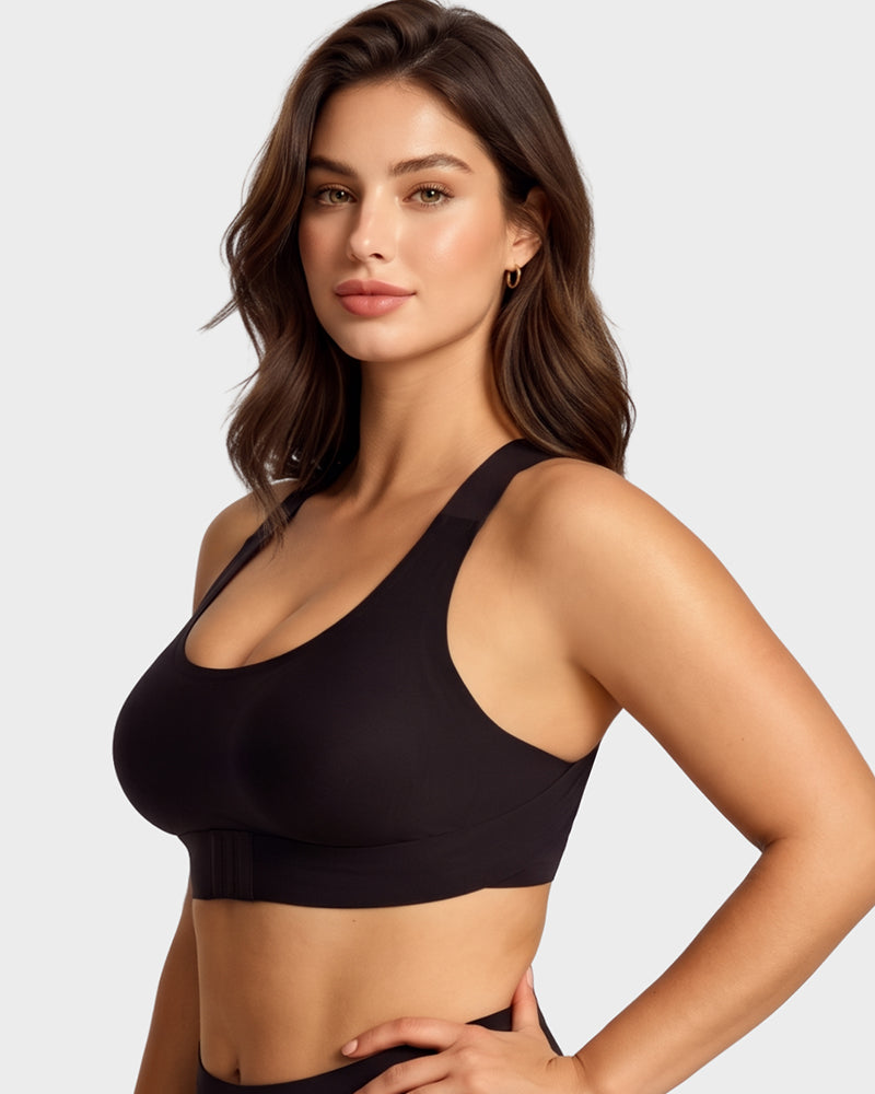 Front Closure Cross-Back Wireless Posture Bra