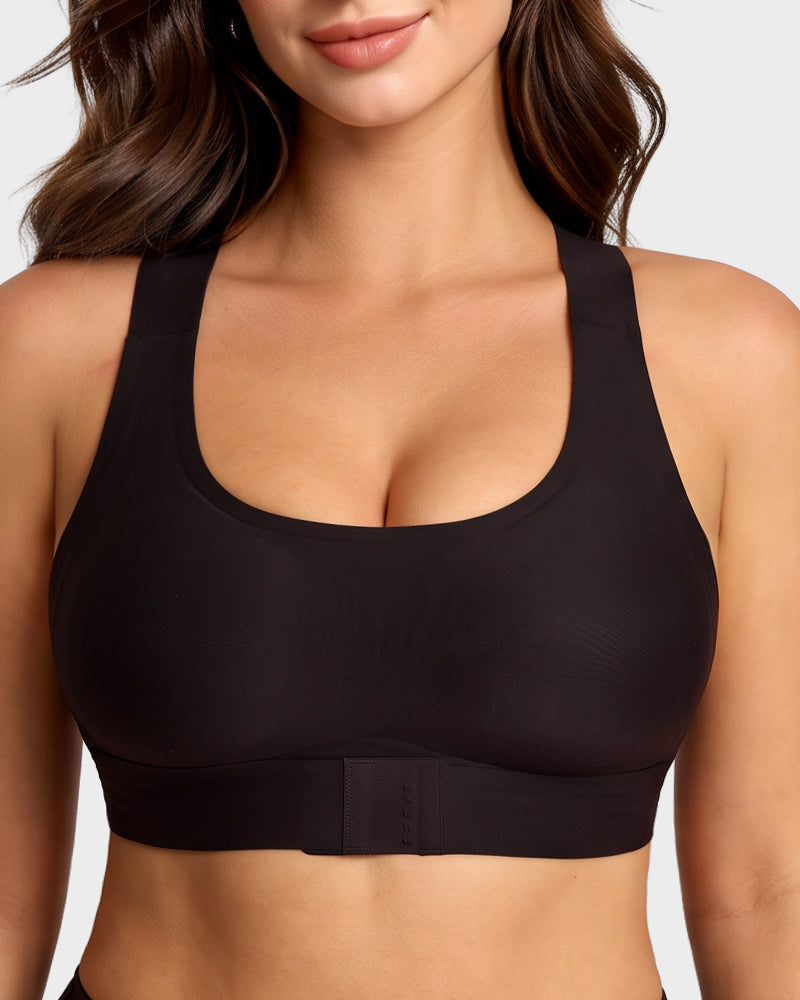 Front Closure Cross-Back Wireless Posture Bra