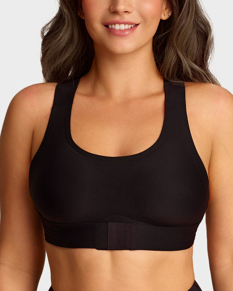 Front Closure Cross-Back Wireless Posture Bra
