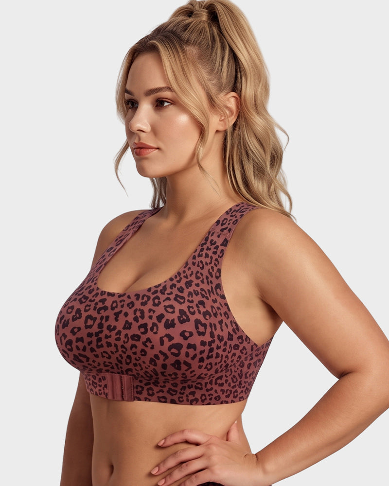 Front Closure Cross-Back Wireless Posture Bra