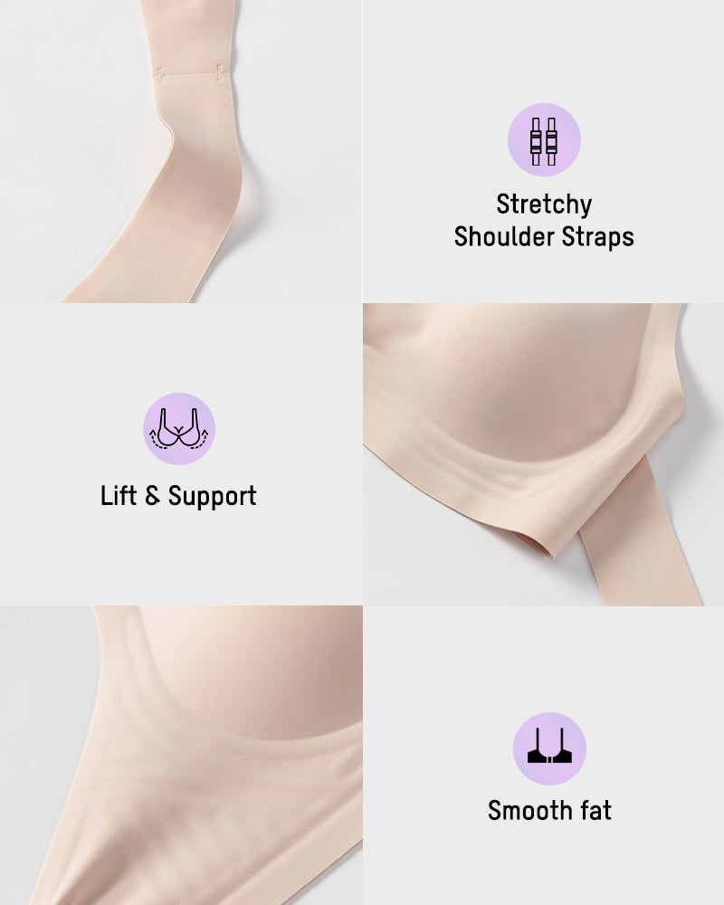 Front Closure Cross-Back Wireless Posture Bra