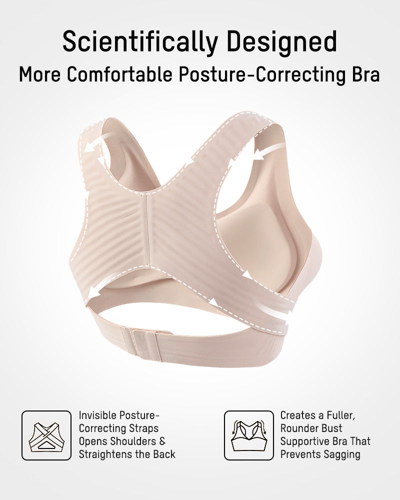 Front Closure Cross-Back Wireless Posture Bra