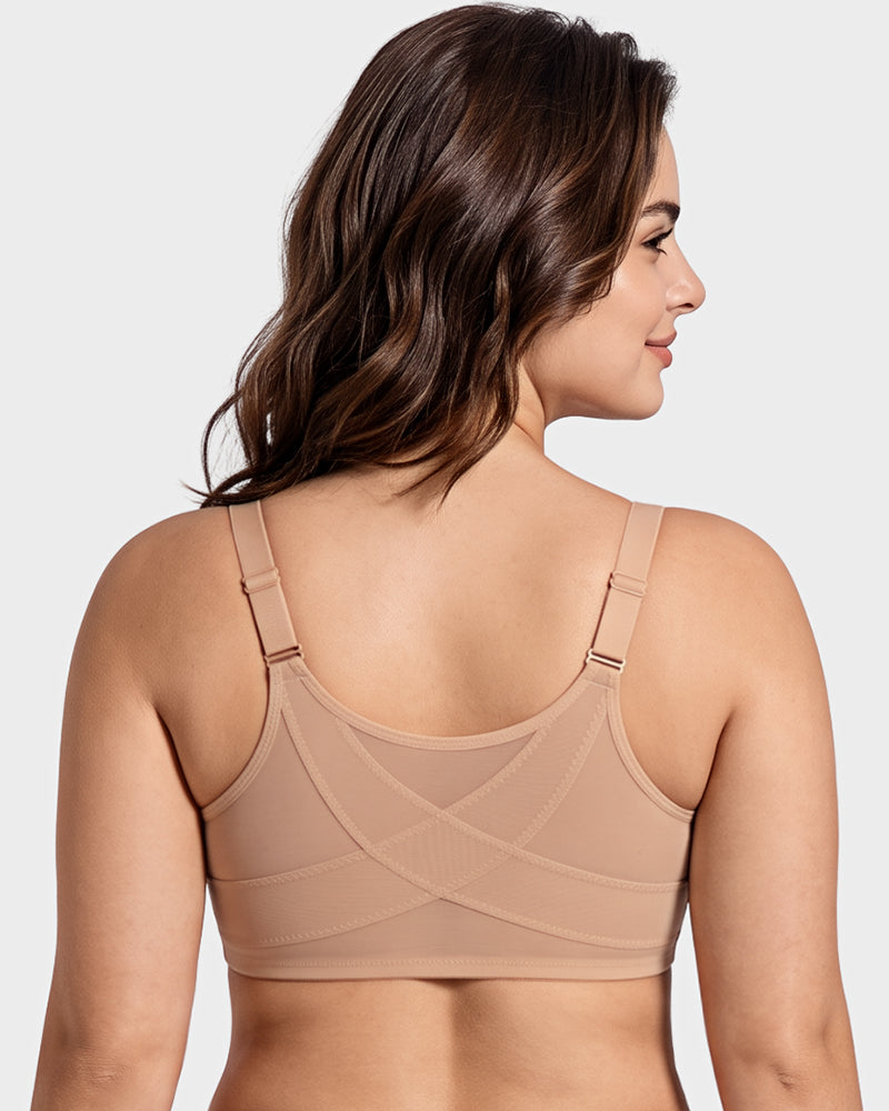 Front Closure Mesh Support Bra