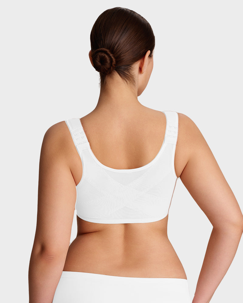 Front Closure Underwire Unlined Back Support Plunge Bra