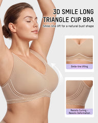 Full-Coverage Wireless V-Neck Support Bra
