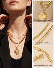 Gold-Plated Layered Pendant Necklace