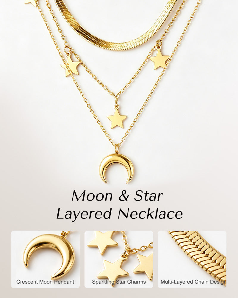 Gold-Plated Layered Pendant Necklace