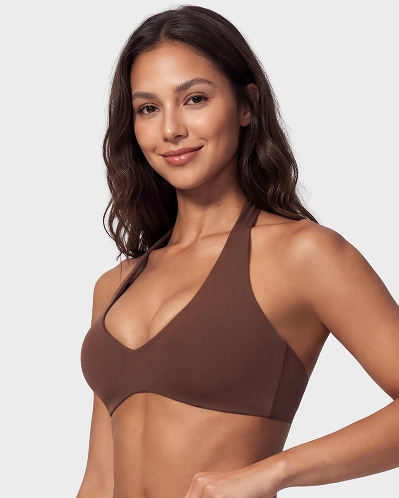 Halter Open-Back Low-Impact Sports Bra