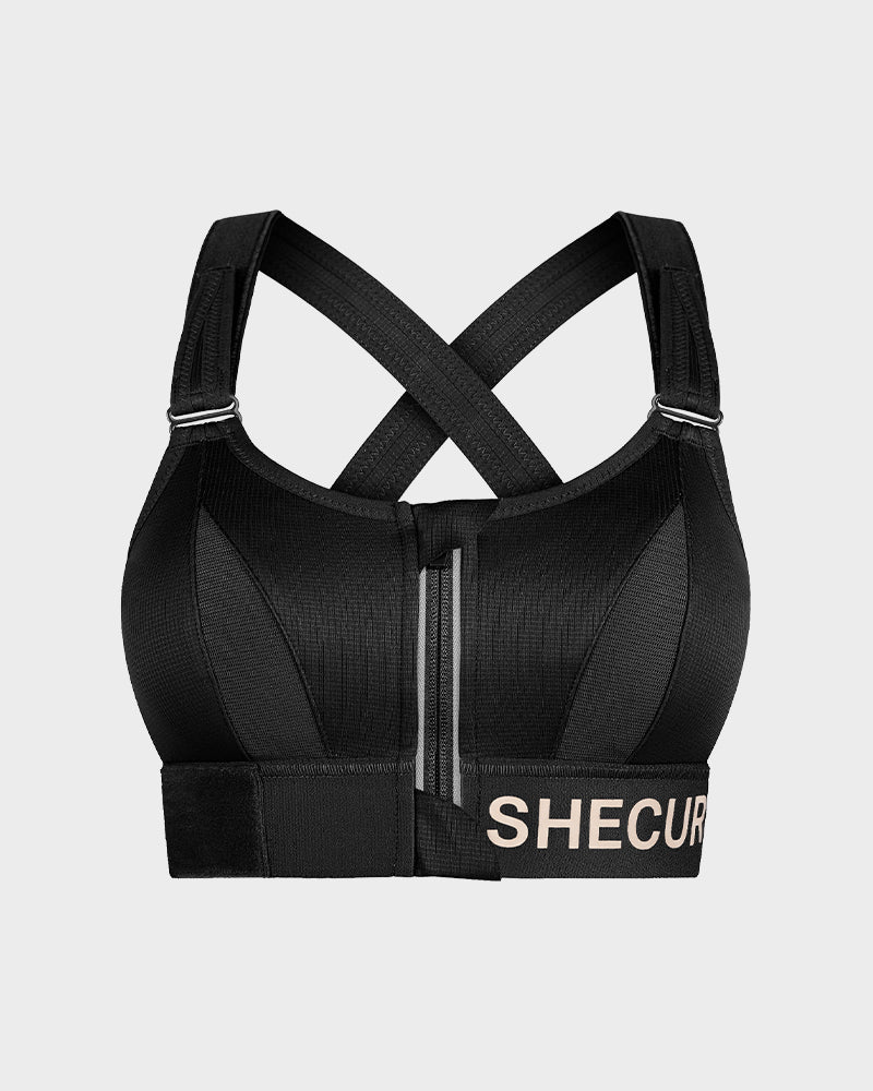 High-Impact Adjustable Zip-Front Sports Bra