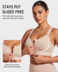 High-Impact Adjustable Zip-Front Sports Bra