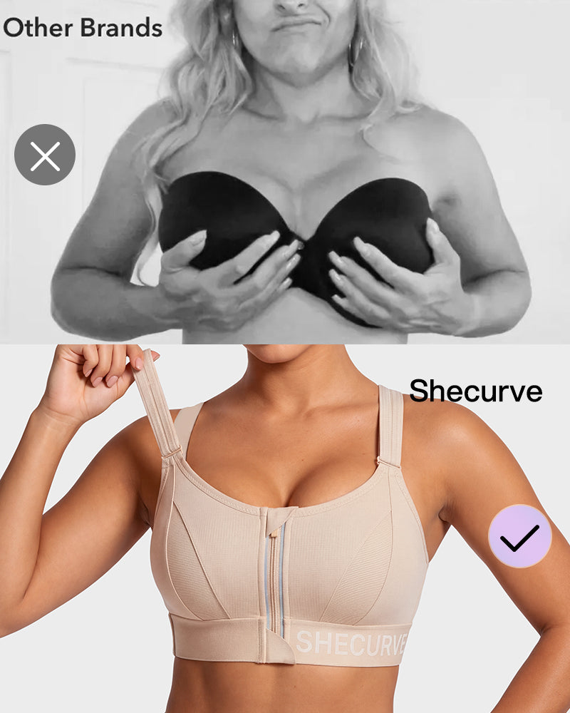 High-Impact Adjustable Zip-Front Sports Bra