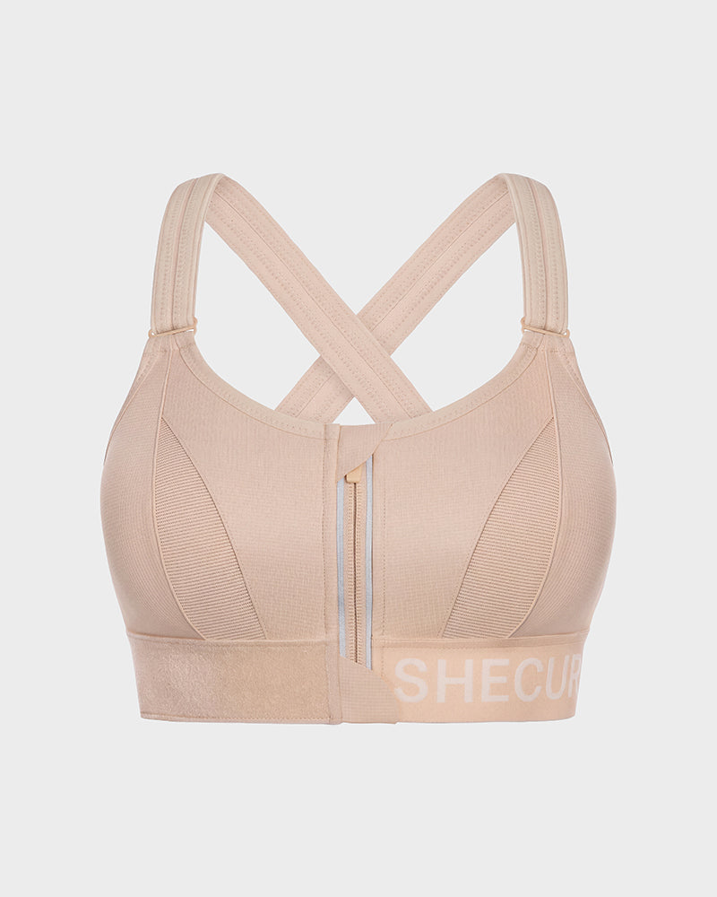 High-Impact Adjustable Zip-Front Sports Bra
