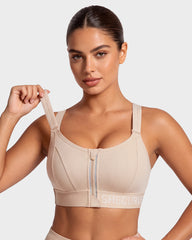 High-Impact Adjustable Zip-Front Sports Bra