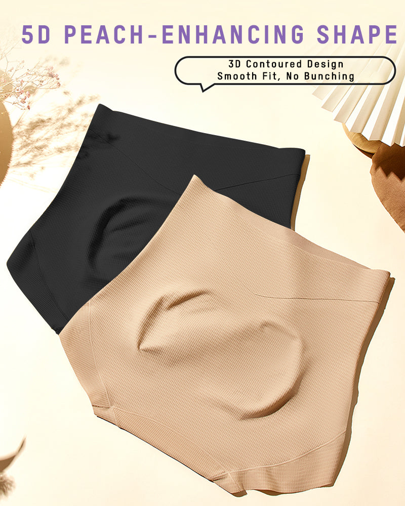 High-Waist Checkered Sculpting Panties (6 Pack)