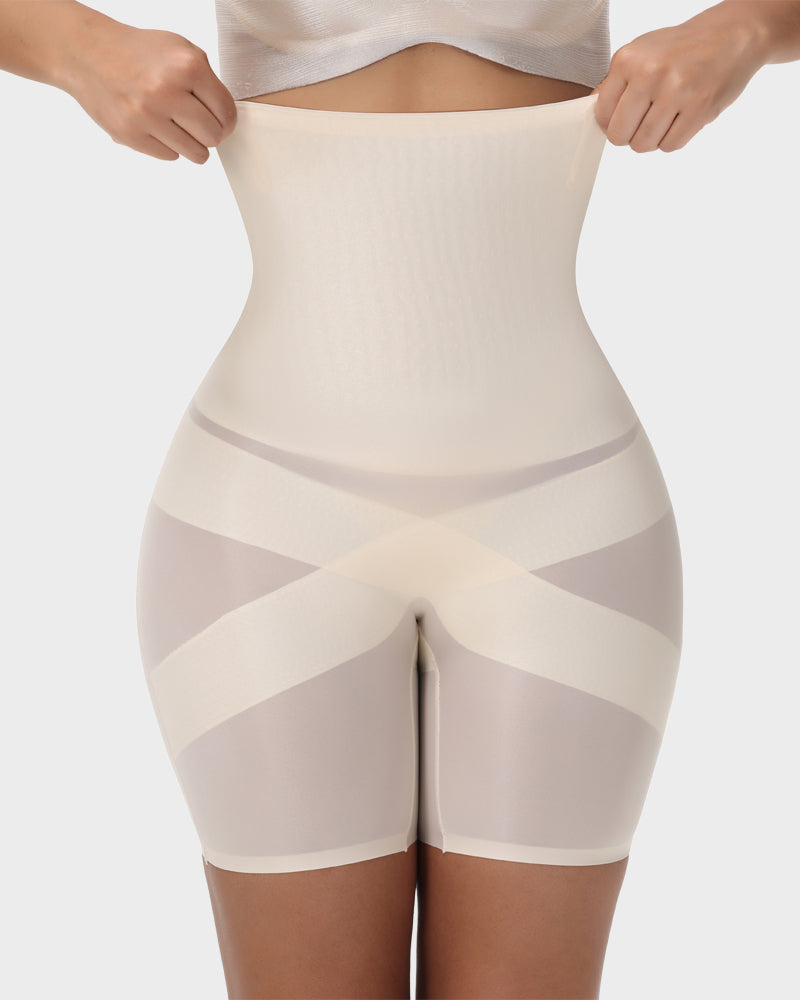High Waist Cross Compression Shaping Shorts