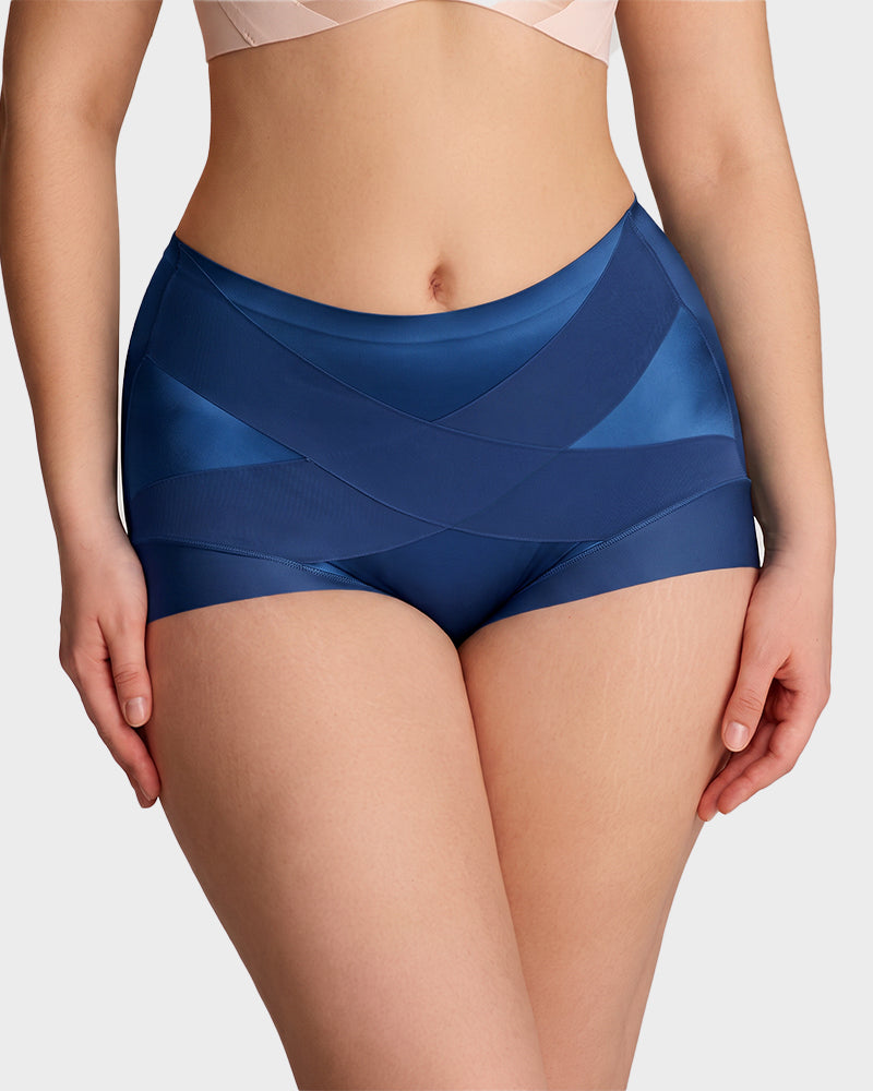 High-Waist Cross Compression Shaping Panties （6 Pack）