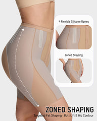 High-Waist Zip-Up Shaping Shorts