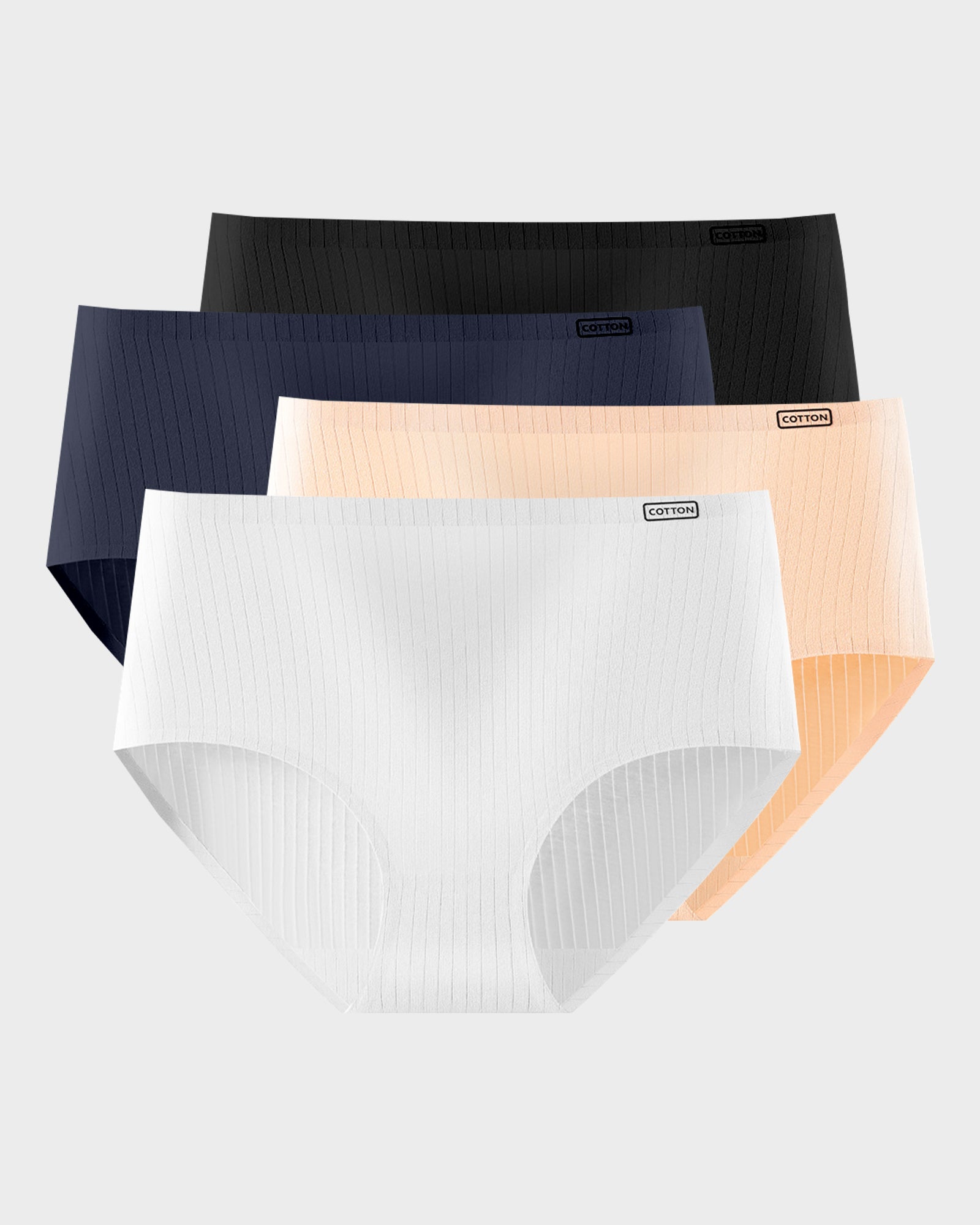 High-Waisted Cotton Seamless Lifting Briefs(4 Pack)