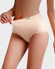 High-Waisted Cotton Seamless Lifting Briefs(4 Pack)