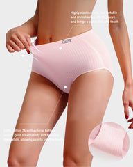 High-Waisted Cotton Seamless Lifting Briefs(4 Pack)