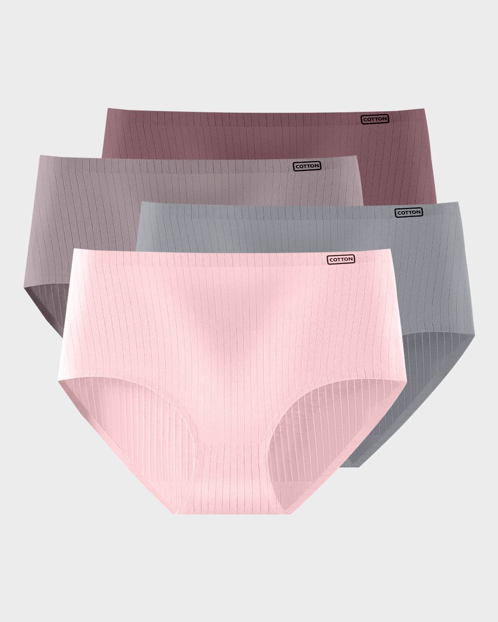 High-Waisted Cotton Seamless Lifting Briefs(4 Pack)