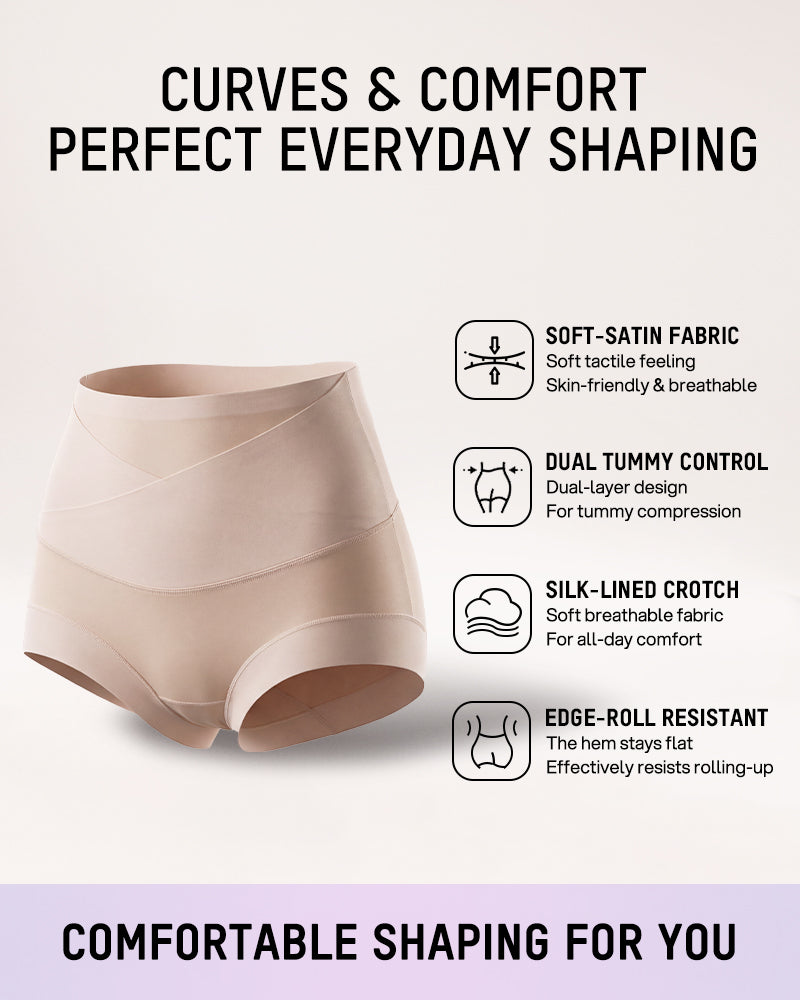 High-Waisted Double-Layer Tummy-Control Briefs