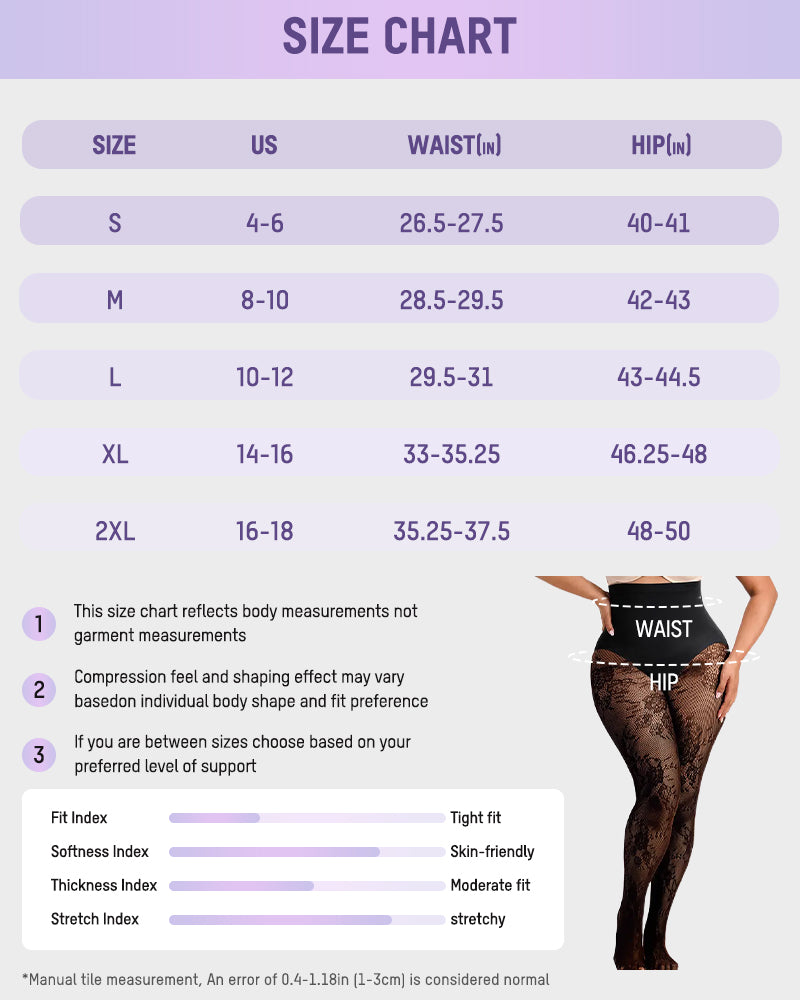High-Waisted Floral Lace Shaping Tights