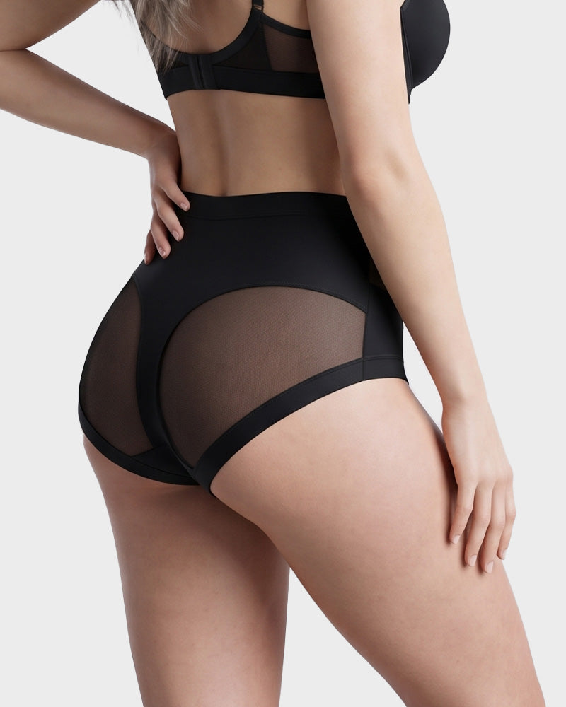 High-Waisted Mesh-Panel Full-Coverage Briefs (6-Pack)