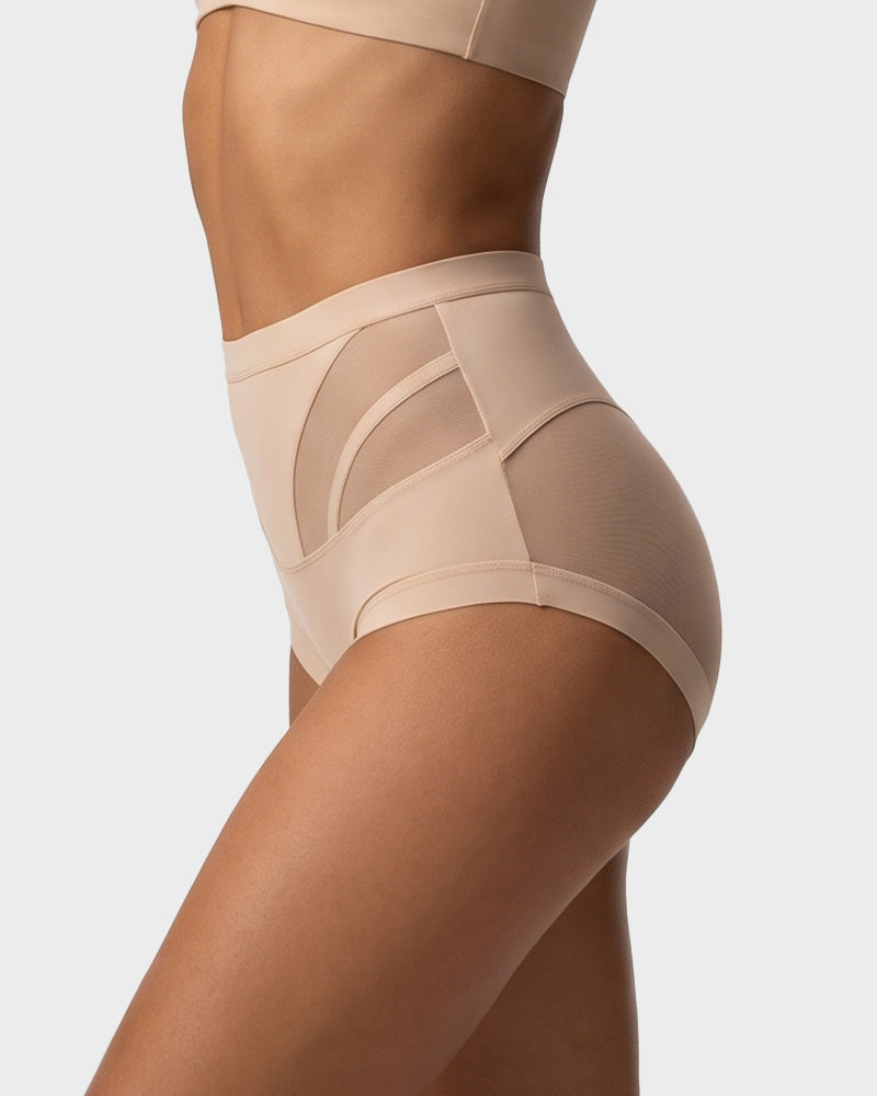 High-Waisted Mesh-Panel Full-Coverage Briefs (6-Pack)