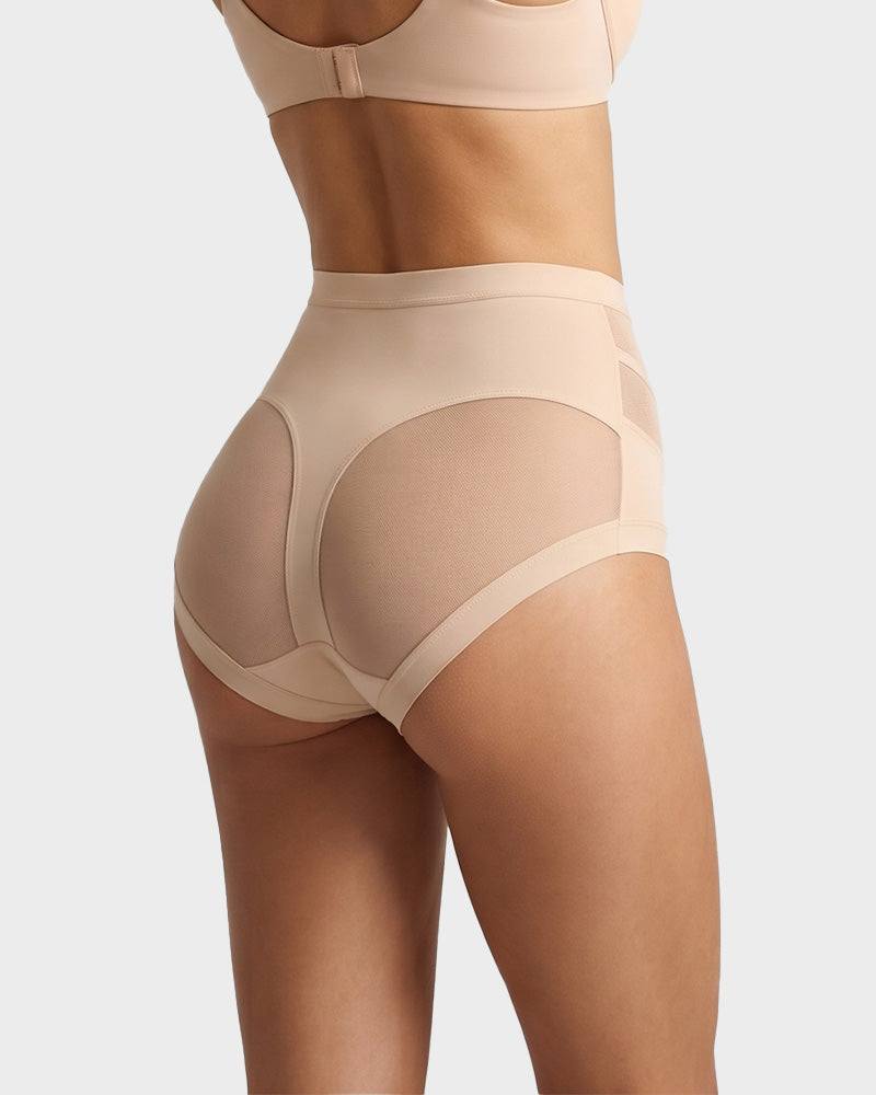 High-Waisted Mesh-Panel Full-Coverage Briefs (6-Pack)