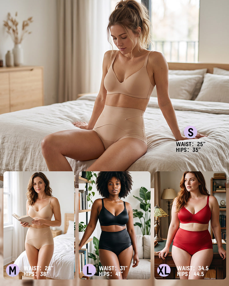 High-Waisted X-Band Seamless Shaping Briefs(6 pack)